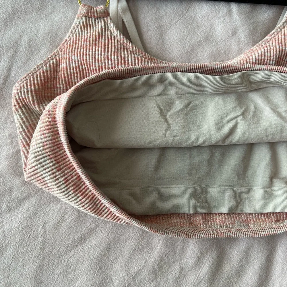 Pink Ribbed Striped Bralette - Picture 3 of 3